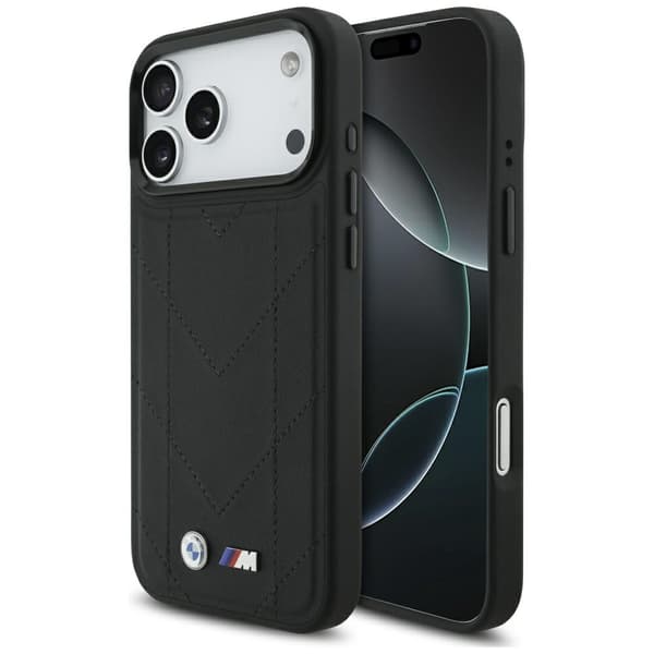 BMW M Quiltet Logo MagSafe-cover til iPhone 17 Pro Max, sort