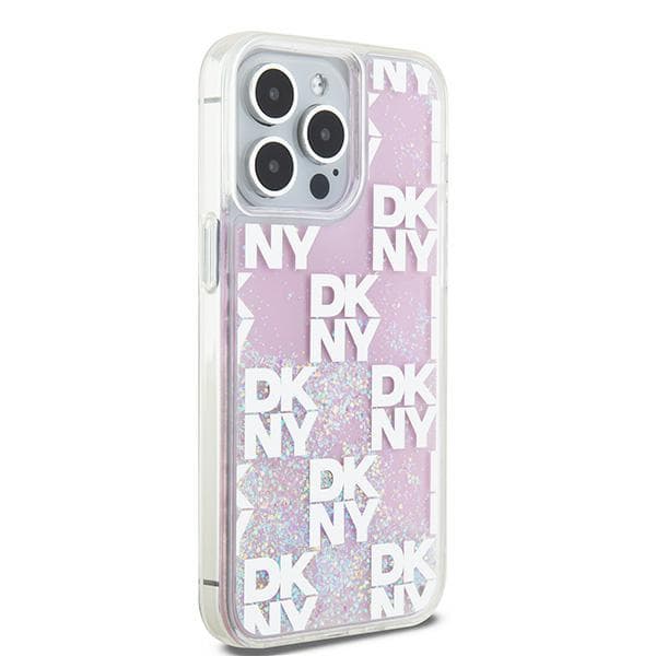 DKNY Liquid Glitter Multilogo-cover til iPhone 15 Pro Max, lyserød