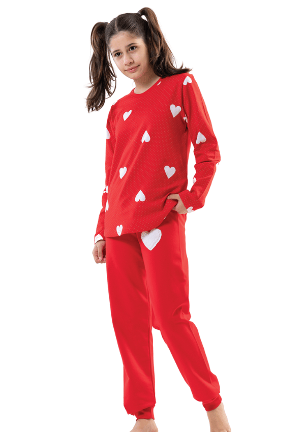 Flickpyjamas i bomull Vienetta 9/10 134 isolerad