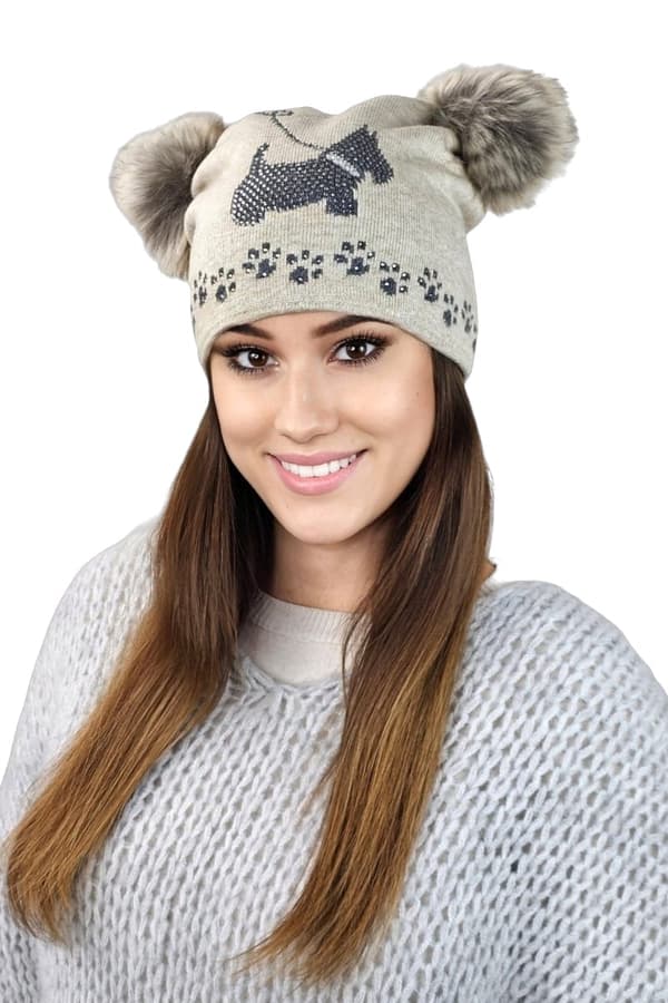 AVRIL dame ulden vinterhue, beige farve
