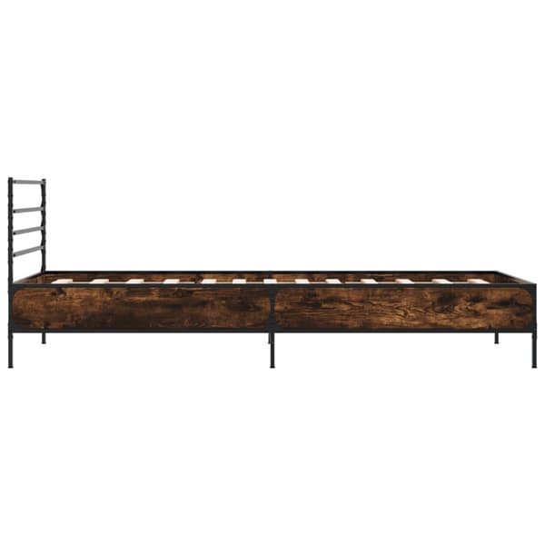 vidaXL Sängram rökt ek 90x200 cm träbaserat material