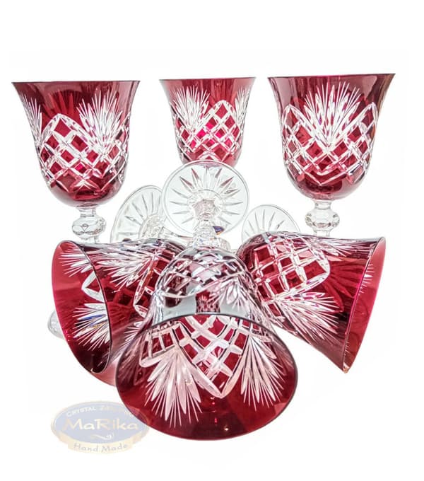 Rubinfärgade kristallvinglas 170 ml ananas