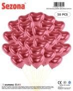 Krom hjerteballoner 25 cm 50 stk.