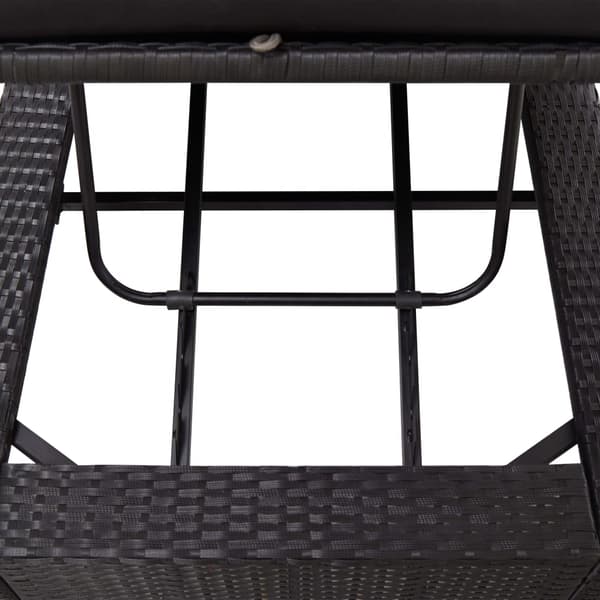 vidaXL liggestol med hynde, sort, polyrattan