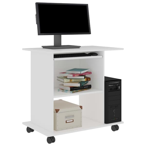 vidaXL computerbord, hvid, 80x50x75 cm