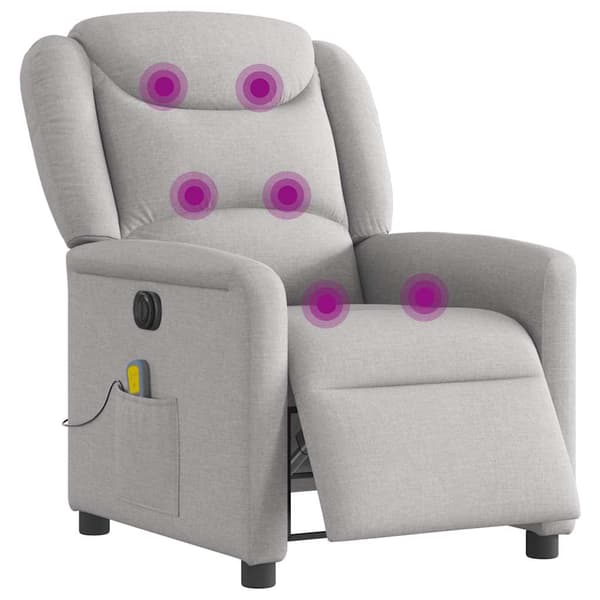 vidaXL Elektrisk vilfåtölj för massage, grå, tyg