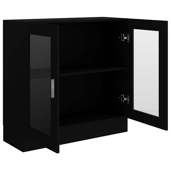 vidaXL vitrineskab, sort, 82,5x30,5x80 cm, spånplade