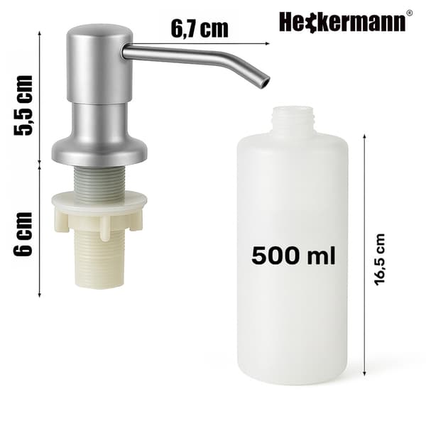 Heckermann Köksvätskedispenser 500ml Silver