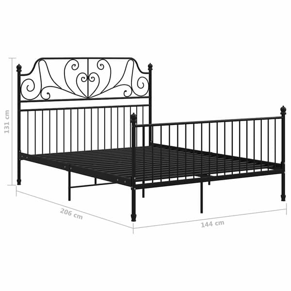 vidaXL sengestel sort metal 140 x 200 cm