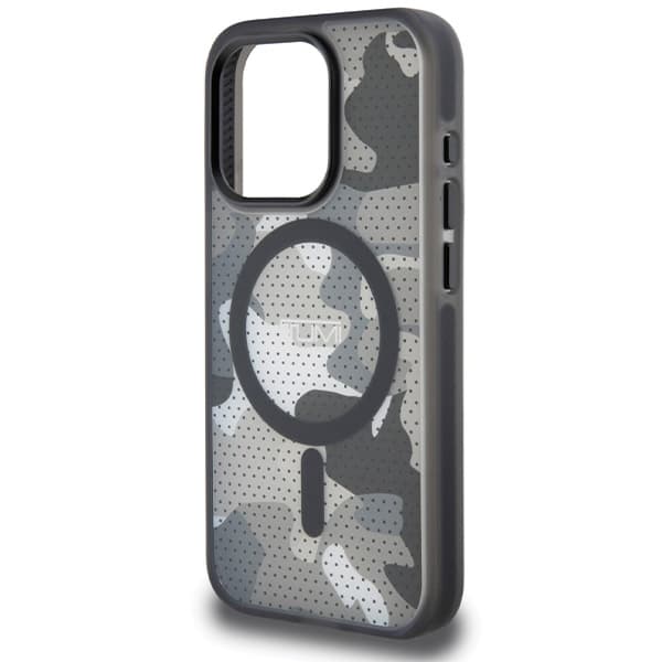 Tumi Frosted Camo Print MagSafe-etui til iPhone 15 Pro, sort