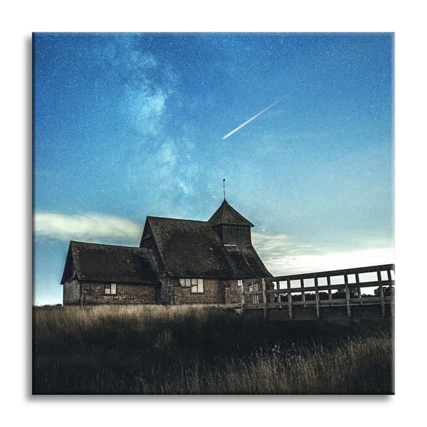 Lærredstryk Rum Stjerneskud 80x80 cm