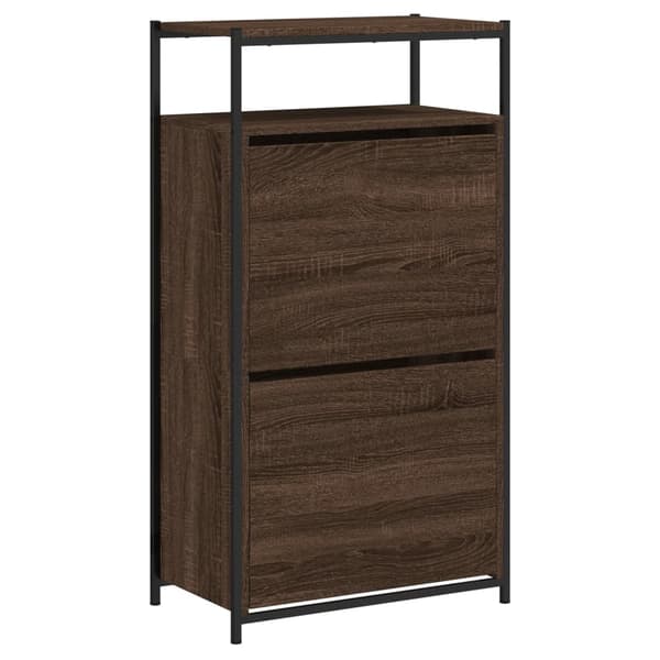 vidaXL skoskab brunt egetræ 60x34x112 cm