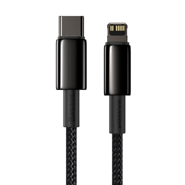 Kabel til iPhone USB-C - Lynhurtig opladning 20W 2m - helt sort