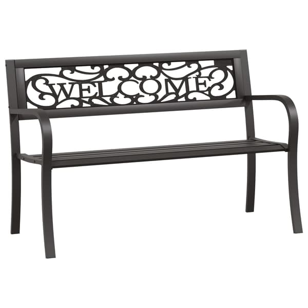 vidaXL Puutarhapenkki 125 cm teräs musta