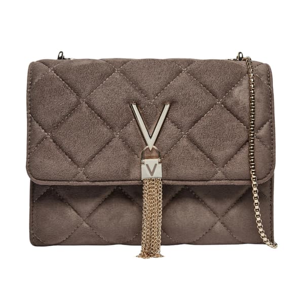 Valentino Dam Brun Mocka Charlotte Flap Väska