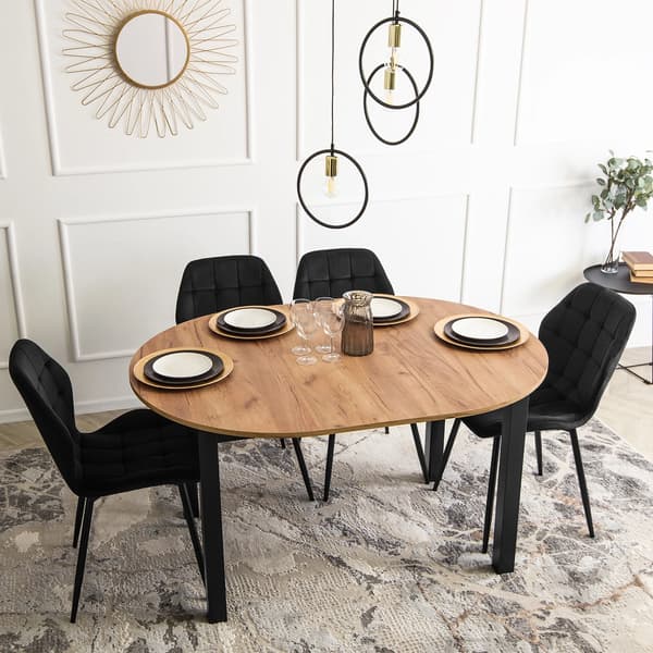 LUCKY Polstret Spisestol Sort Velour Moderne Loft