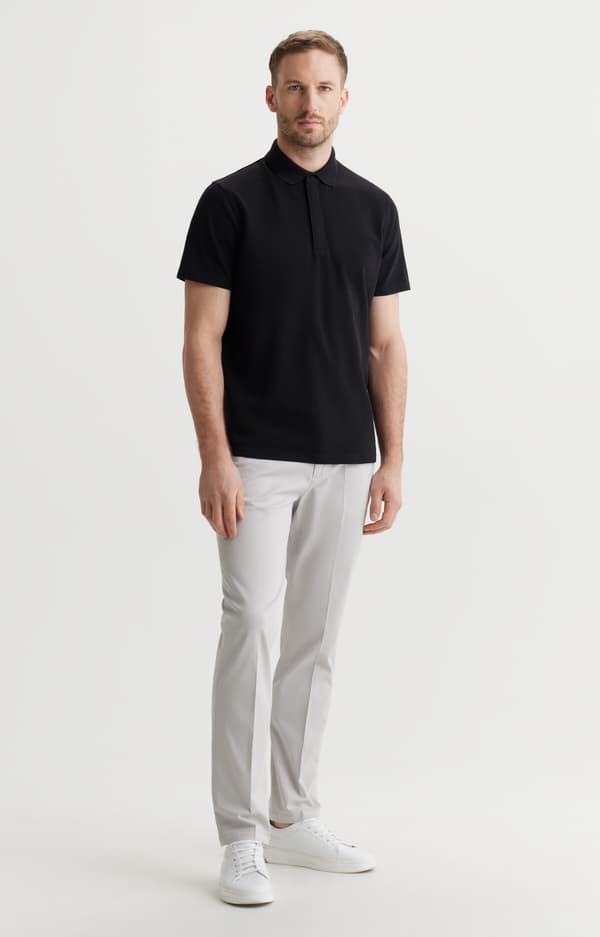 Ensfarvet polo XL