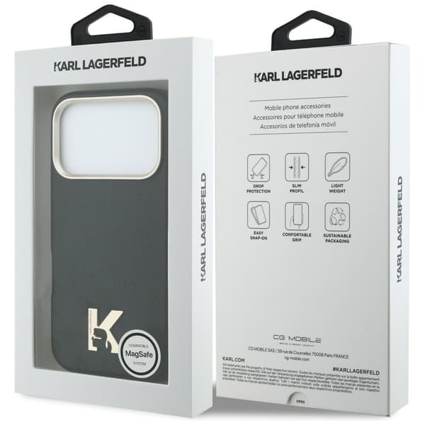 Karl Lagerfeld Karl Head Logo MagSafe-etui til iPhone 17 Pro, sort