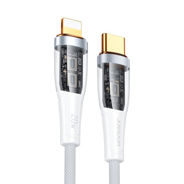 Kabel med smart switch USB-C - iPhone Lightning 1,2m - hvid
