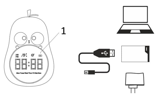 Väckarklocka Digital Elektronisk Trådlös Barnklocka Päronrosa