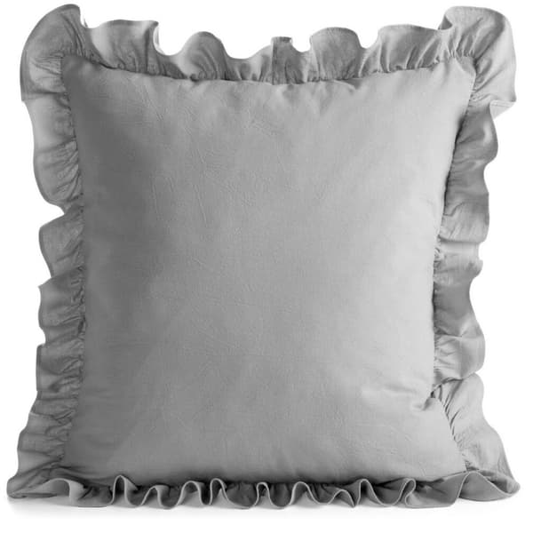 FRILL pudebetræk 45x45 cm sølv bomuld