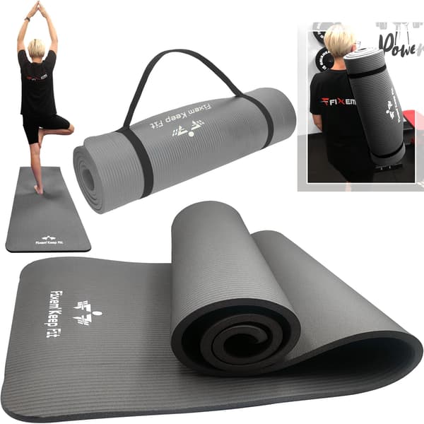 YOGAMATTA 1,5 cm GRÅ 190x63 cm