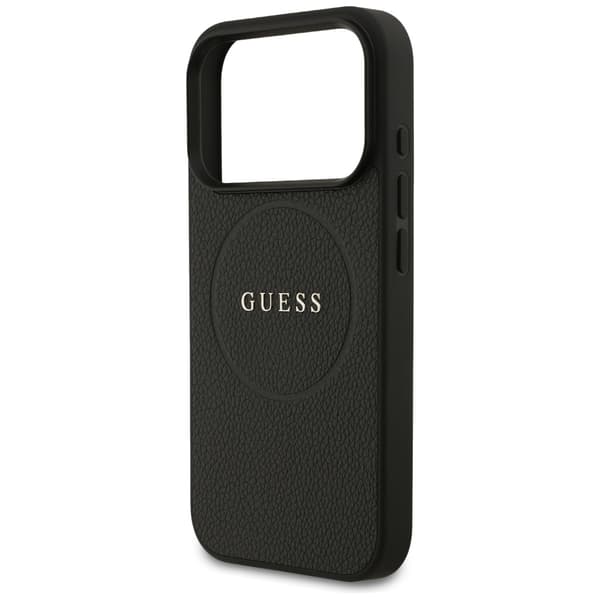 Guess Grained Ring MagSafe-etui til iPhone 17 Pro, sort