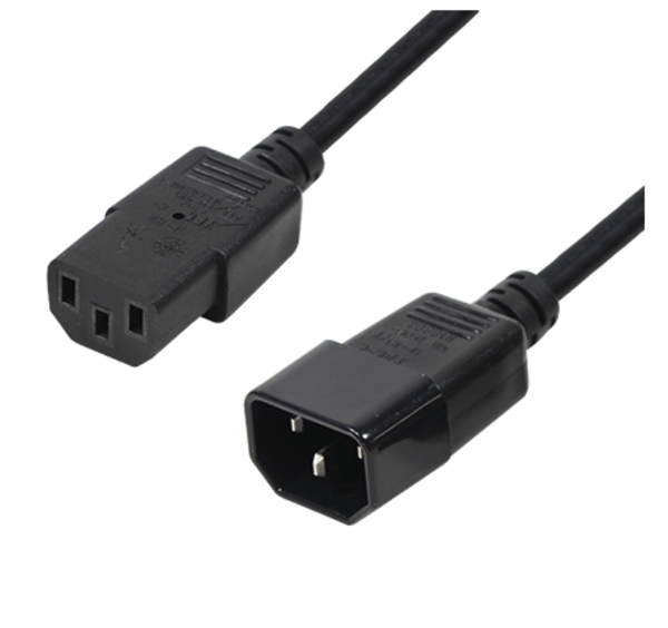 3m C13-C14 strömförlängningskabel, svart, för PC-strömkabel