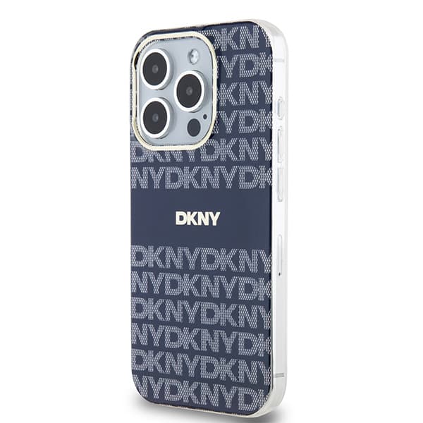 DKNY IML Mono & Stripe MagSafe-etui til iPhone 15 Pro Max, blå