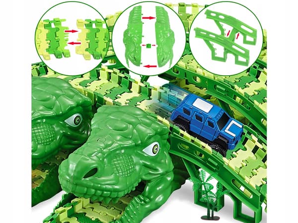 Suuri ja joustava Dino-autorata 120 osaa