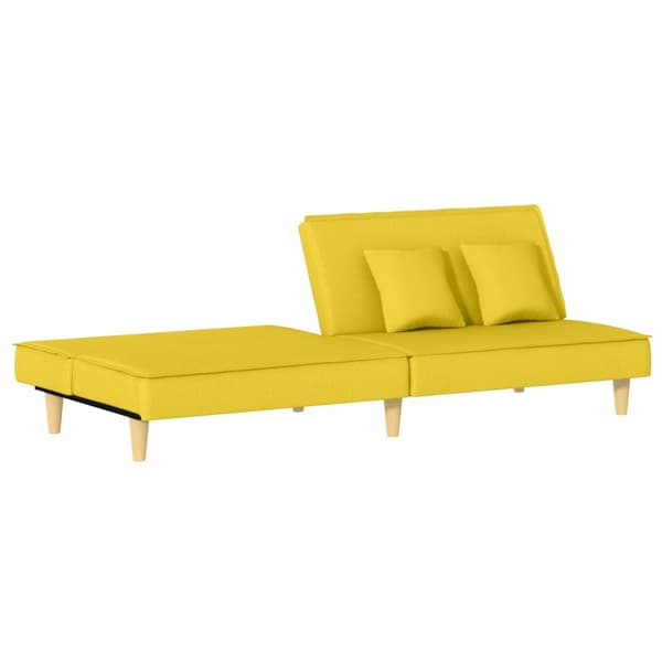 vidaXL Bäddsoffa ljusgul tygklädsel
