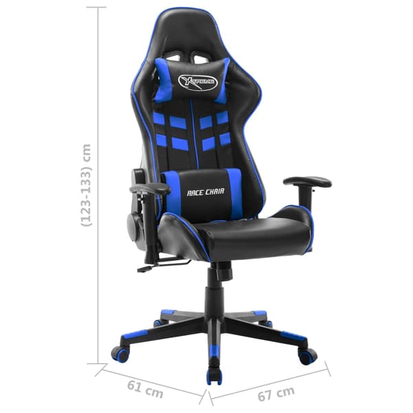 vidaXL gamingstol, sort og blå, kunstlæder