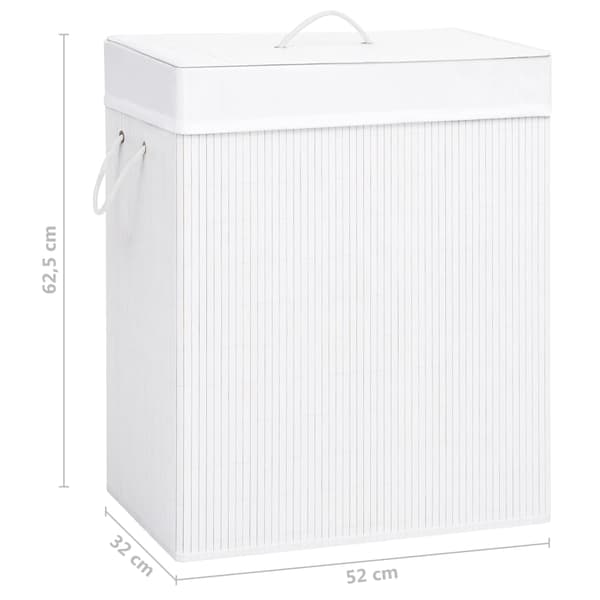 vidaXL Tvättkorg i bambu vit 100 l