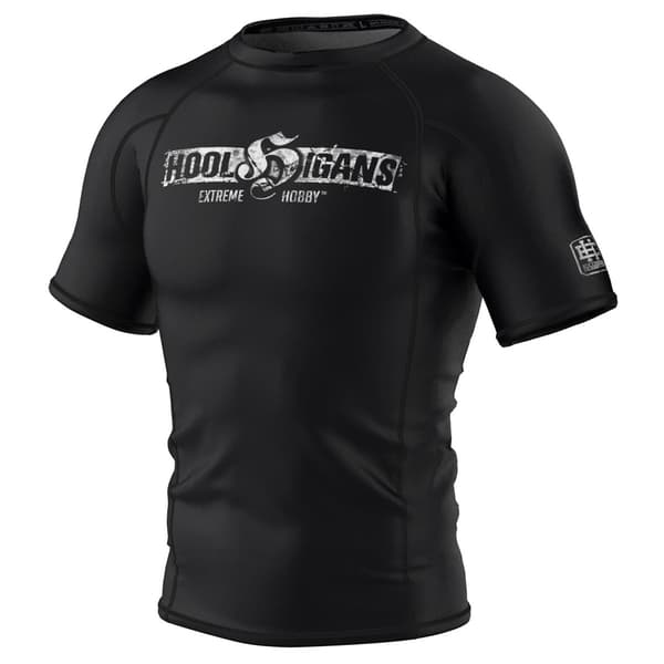 Herr kortärmad rashguard HOOLS M SVART