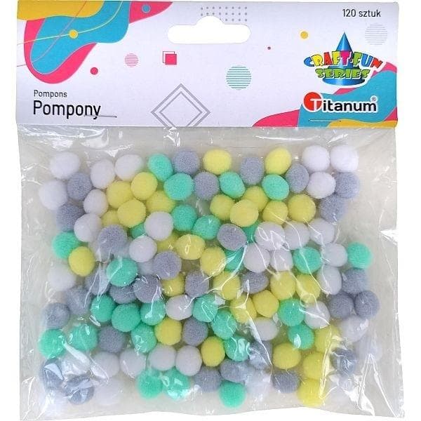 Polyesteripompomit 10 mm sekoitus 120 kpl