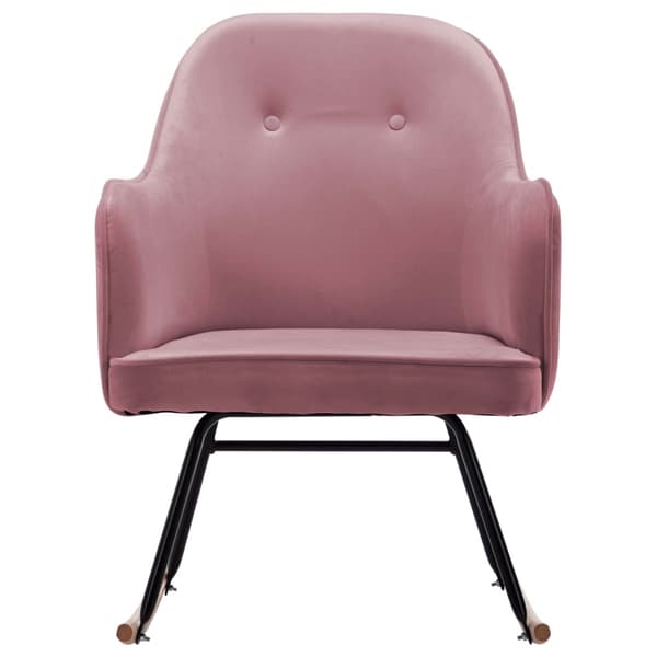 vidaXL Gungstol, rosa, klädd i sammet