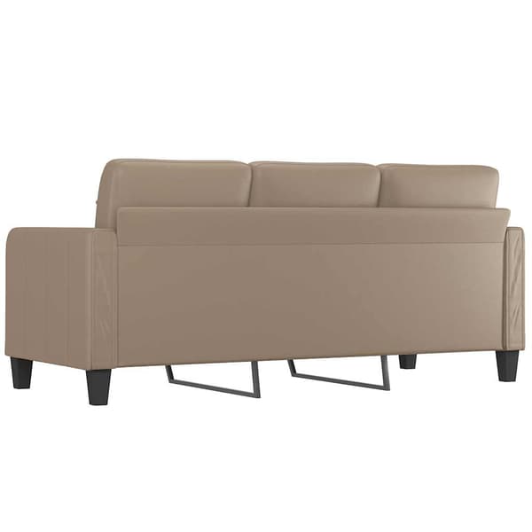vidaXL 3-sitssoffa, Cappuccino, 180 cm, konstläder