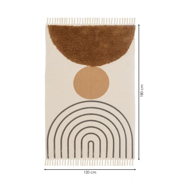 Bomullsmatta med fransar Geometrisk 120x180 cm
