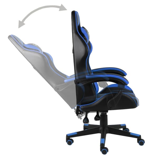 vidaXL gamingstol, sort og blå, kunstlæder
