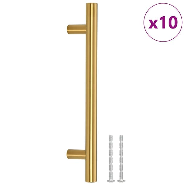 vidaXL skabsgreb, 10 stk., guld, 128 mm, rustfrit stål