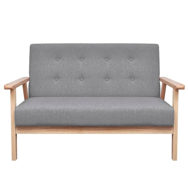 vidaXL 2-sits tygsoffa ljusgrå