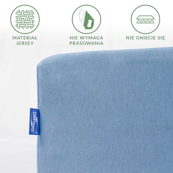 Stræklagen 200x220 elastisk JERSEY 100% BOMULD blå