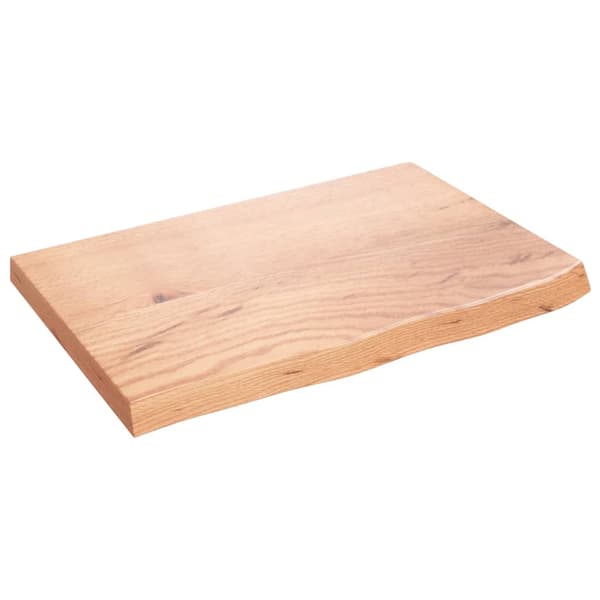 vidaXL bordplade lysebrun 60x40x(2-4)cm massivt egetræ