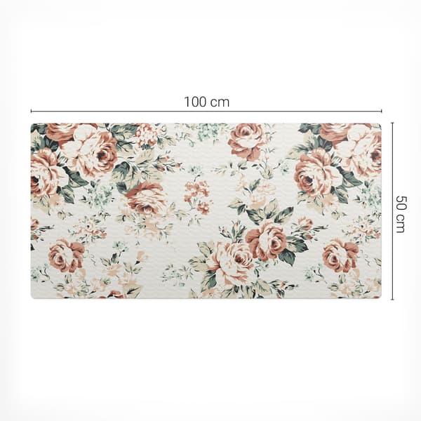 Skridsikker gamingmusemåtte med blomstermønster i retro-stil 100x50 cm
