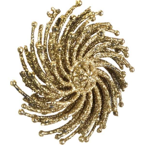 Set med 3 glittergulddekorationer