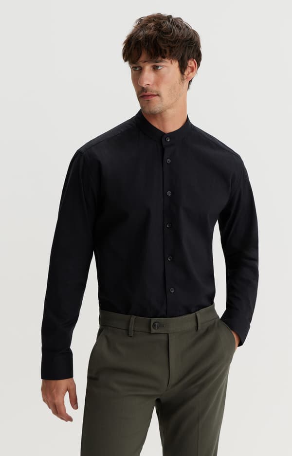 Sort slim fit skjorte XXL