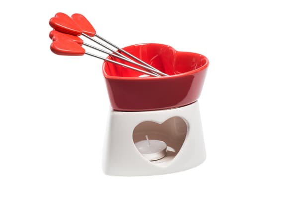Chokoladefondue porcelæn rød