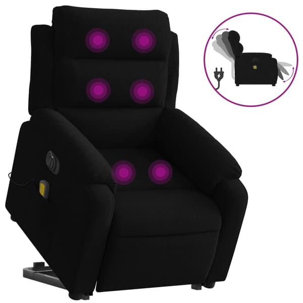 vidaXL elektrisk massagestol med løftefunktion, lænestol, sort
