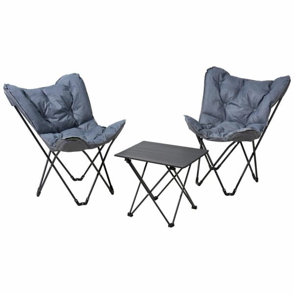 Campingmøbelsæt: 2 stole + bord