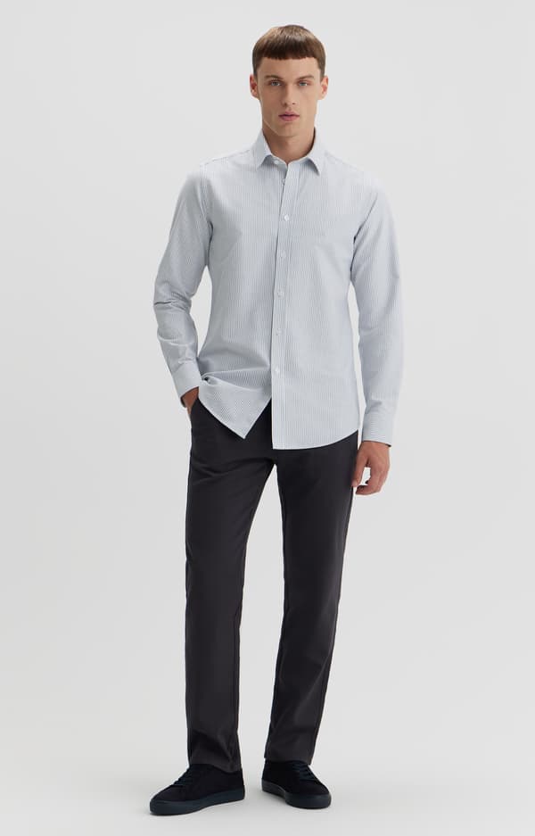Slim fit -raidallinen paita XL